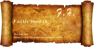 Faith Henrik névjegykártya