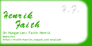 henrik faith business card